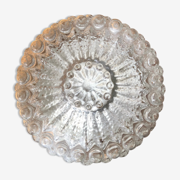 Vintage ceiling lamp in molded glass