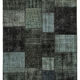 Hand-knotted turkish vintage 170 cm x 238 cm black patchwork carpet