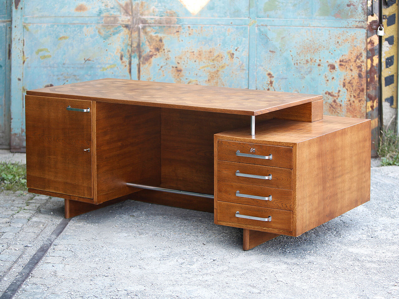 Large Freestanding Functionalist Desk, Jiri Kroha, 1930s
