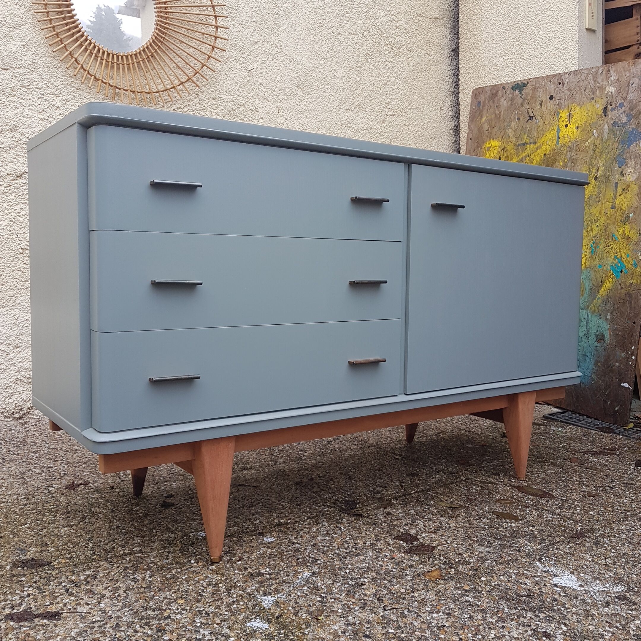 Enfilade kaki vert de gris 140 cm