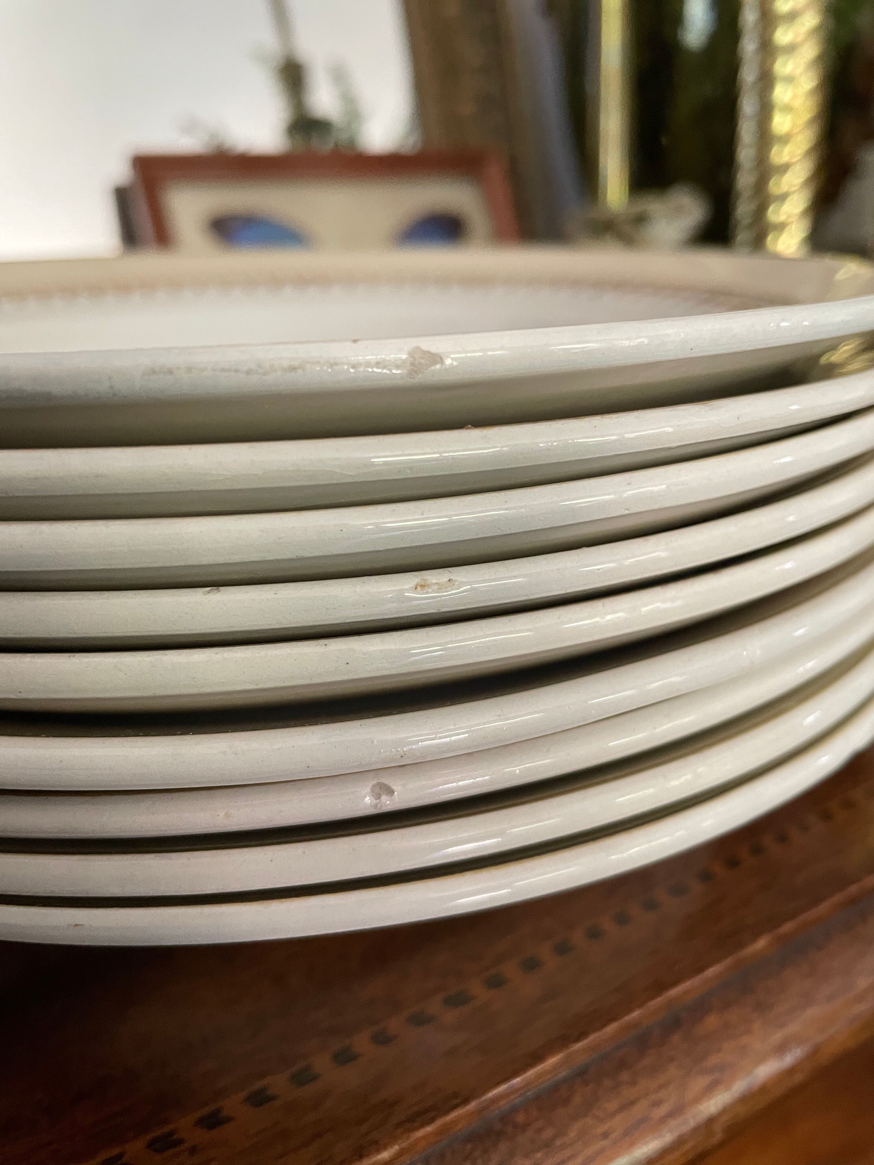 Set of 9 Lunéville hollow plates
