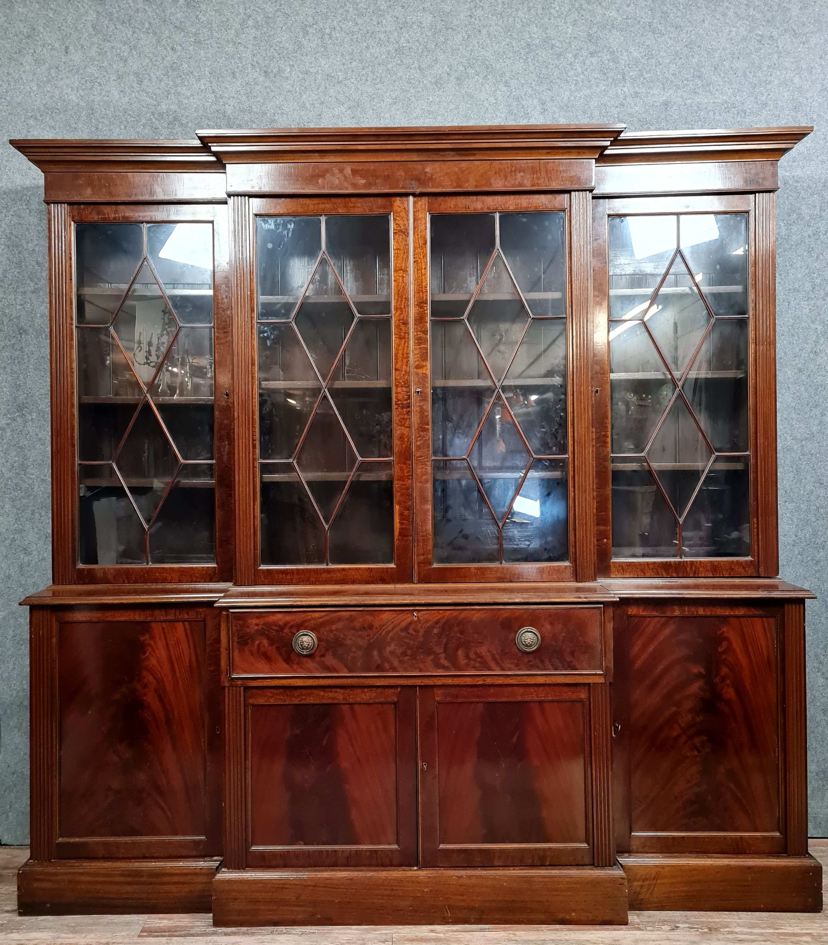 Very Important library secretary a ressaut napoleon III era in mahogany around 1850