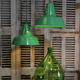 Lampe industrielle hangar abat jour en aluminium vert