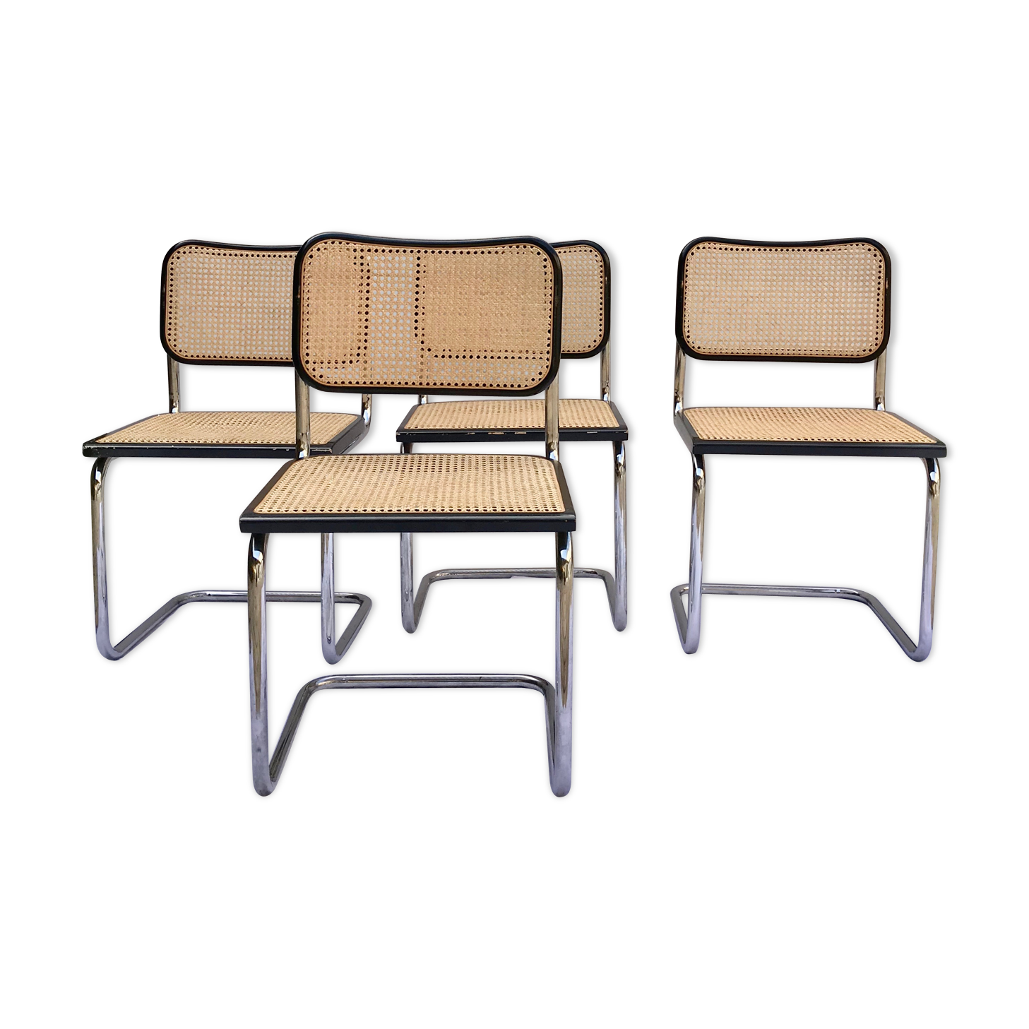 Set of 4 Cesca chairs by Marcel Breuer