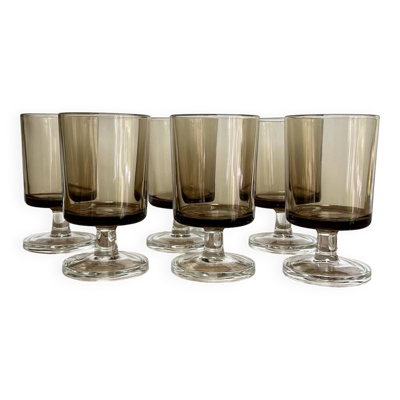 6 petits verres fumés luminarc france