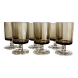 6 small smoked glasses luminarc france