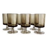 6 small smoked glasses luminarc france