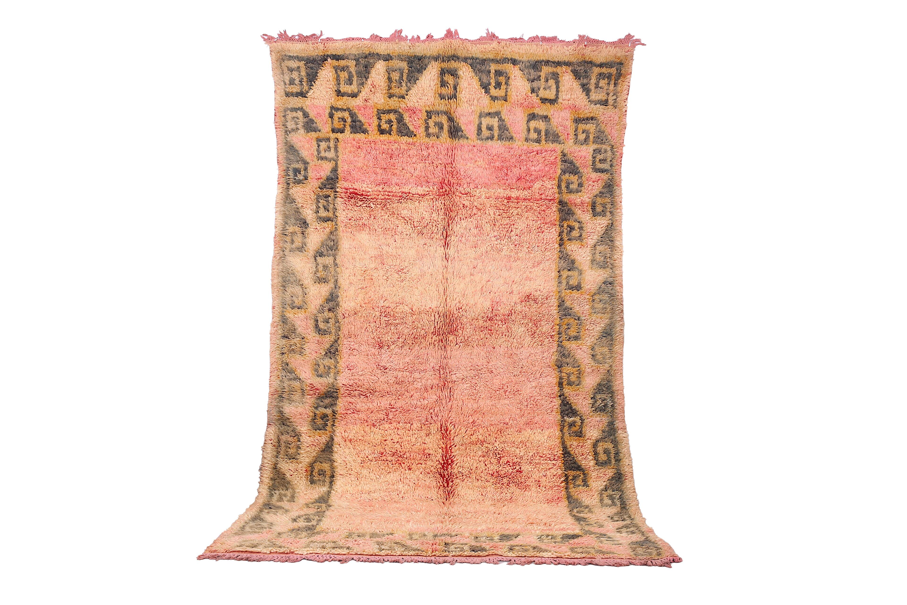 Vintage Moroccan Rug 157 x 274 cm - Peach Handmade Moroccan Rug - Wool Rug