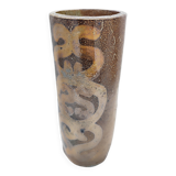 Jean Claude Monange stoneware tube vase