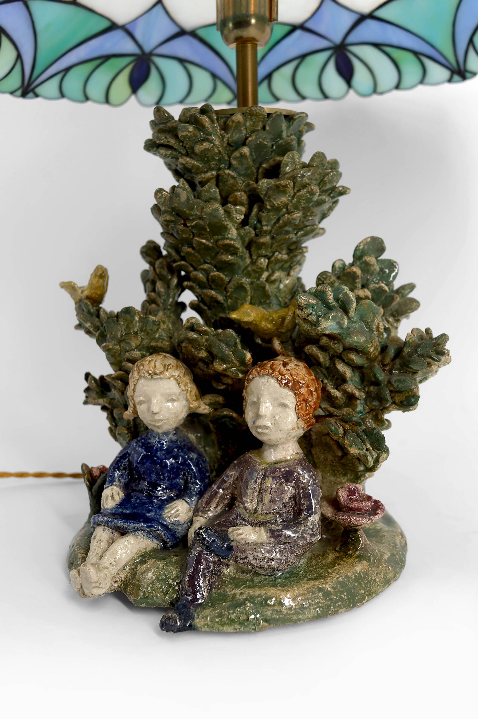 Ceramic lamp, dreamlike childhood – W. Schilder, Germany, c. 1970