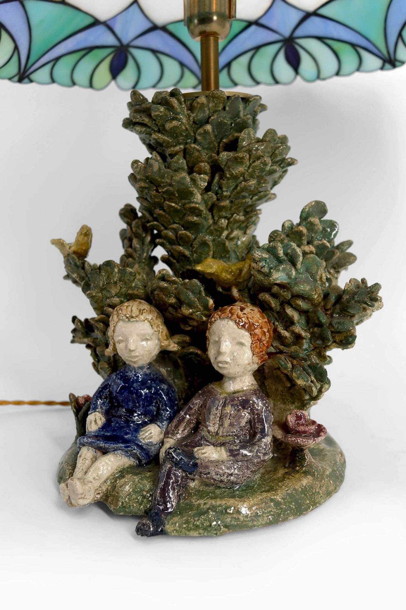Ceramic lamp, dreamlike childhood – W. Schilder, Germany, c. 1970