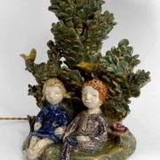 Ceramic lamp, dreamlike childhood – W. Schilder, Germany, c. 1970