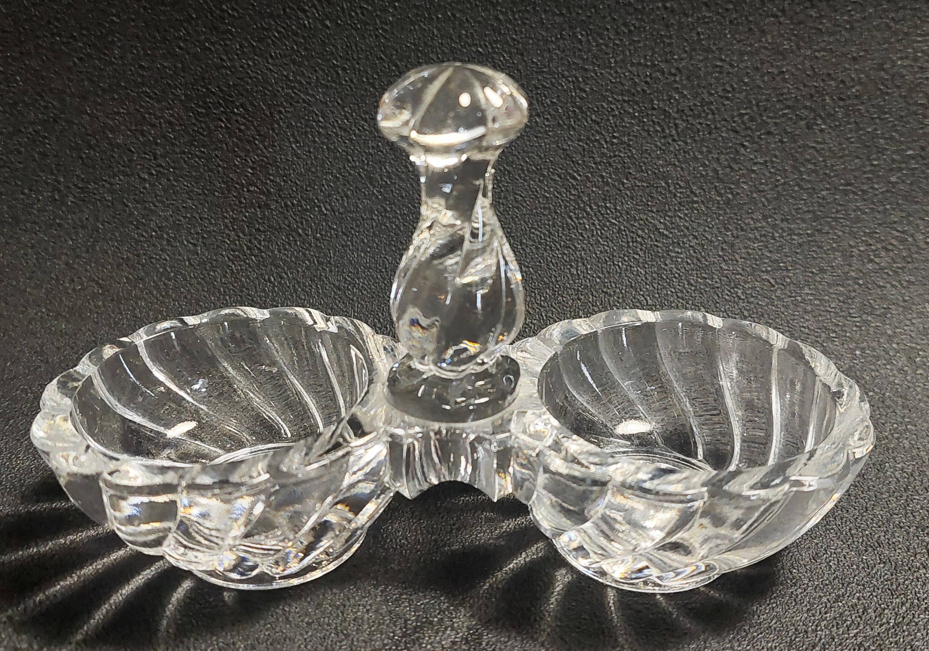 Baccarat crystal salt cellar, bamboo model, early 20th century