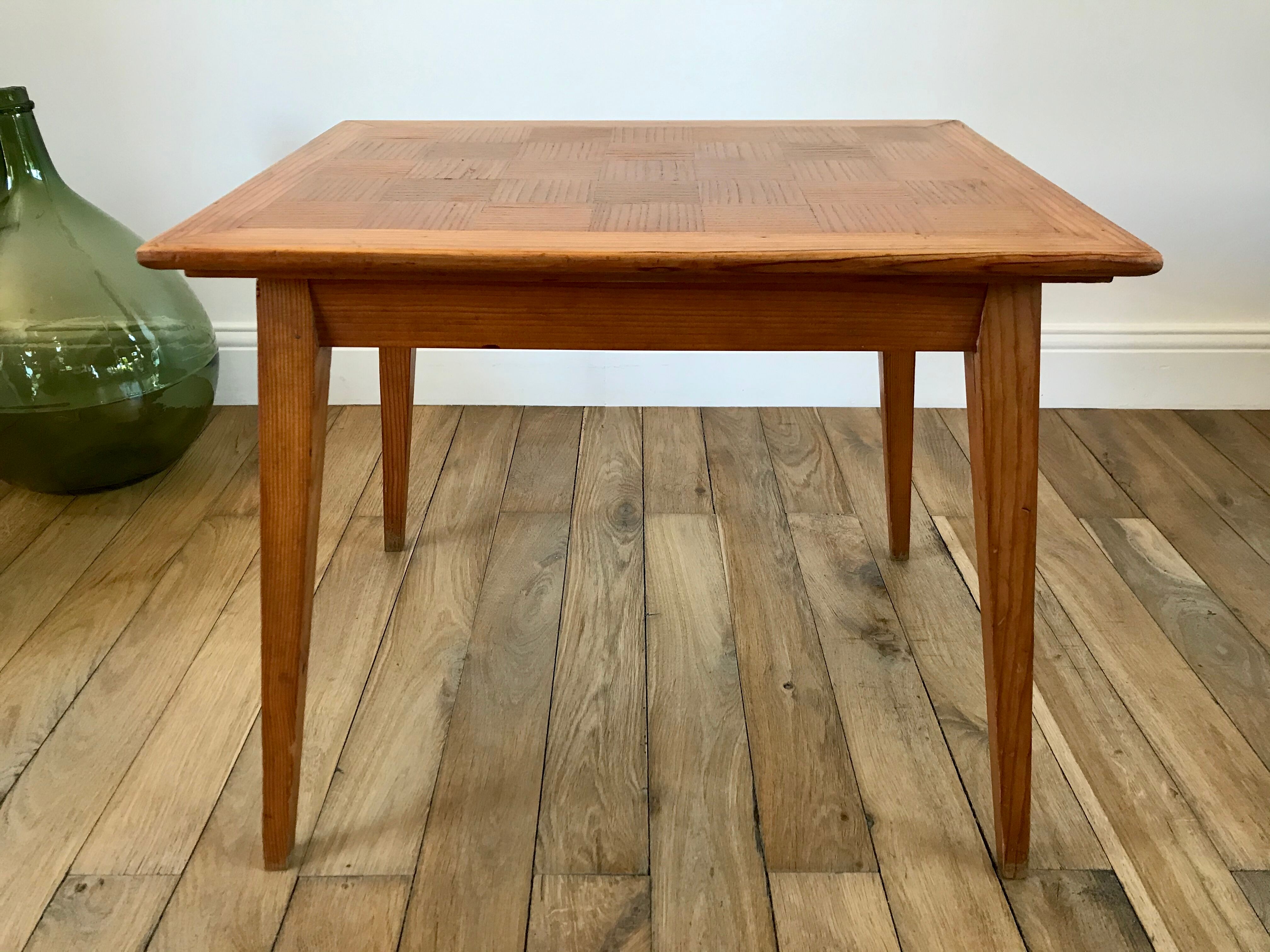 Table basse scandinave en bois années 50-60