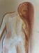 Signed pastel painting of a woman "light at the exit of the bath"