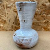 Old vallauris vase white enameled terracotta vintage flower decor