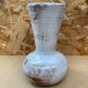 Ancien vase vallauris terre cuite émaillée blanc décor fleurs vintage