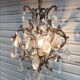 Rare old chandelier / lantern in patinated bronze, Louis XV style / working condition