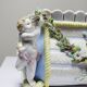 Small antique German porcelain planter Putti 19th century Meissen style
