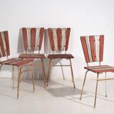 Antique red garden chairs (c.1920). Set of 4 pieces #31