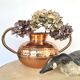 Villedieu hammered copper pot vase with handles, 20th century