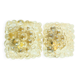 Mid-Century Amber Bubble Glass Wall Lights by H.Tynell for Limburg, 1970s