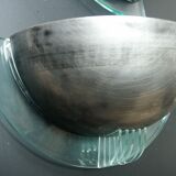 Pair of metal and plexiglass wall lights