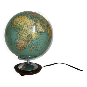 Vintage terrestrial globe 1965 German glass Columbus duo - 34 cm