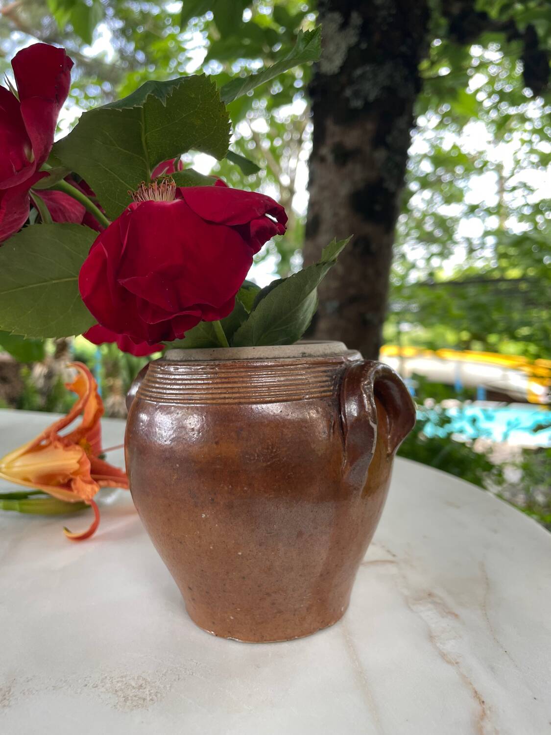 Antique stoneware pot