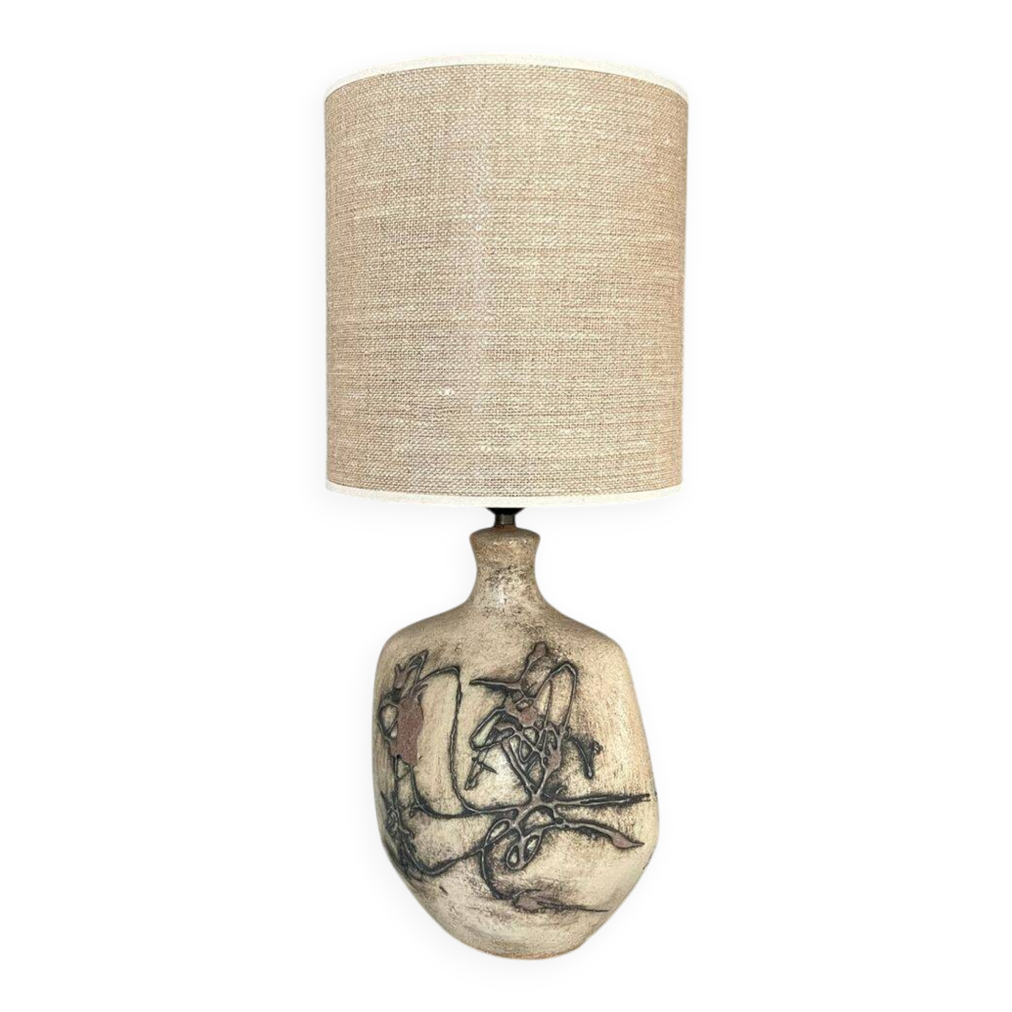 French Ceramic Table Lamp, 1970s