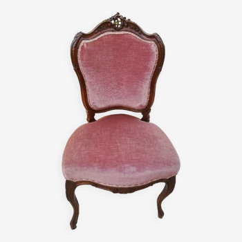 Chaise velours style Louis Philippe