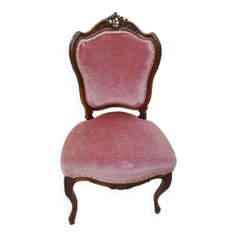 Chaise velours style Louis Philippe