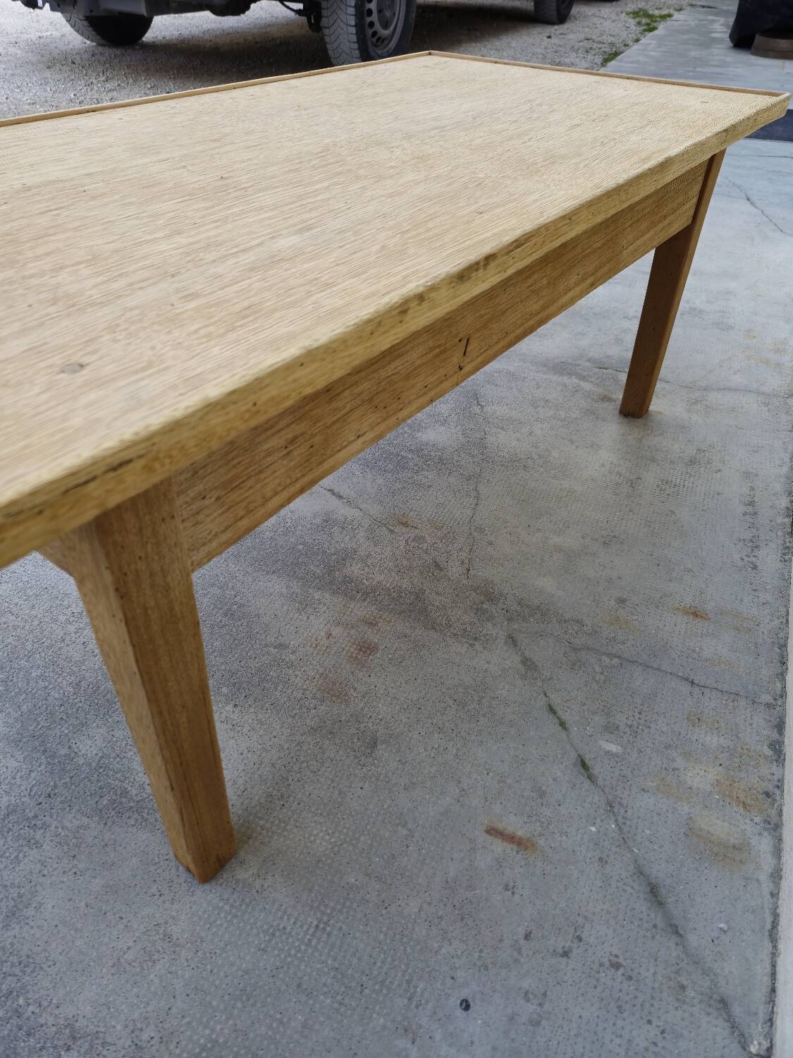 Rustic farmhouse coffee table in solid oak Aerogommer - 1m18.5