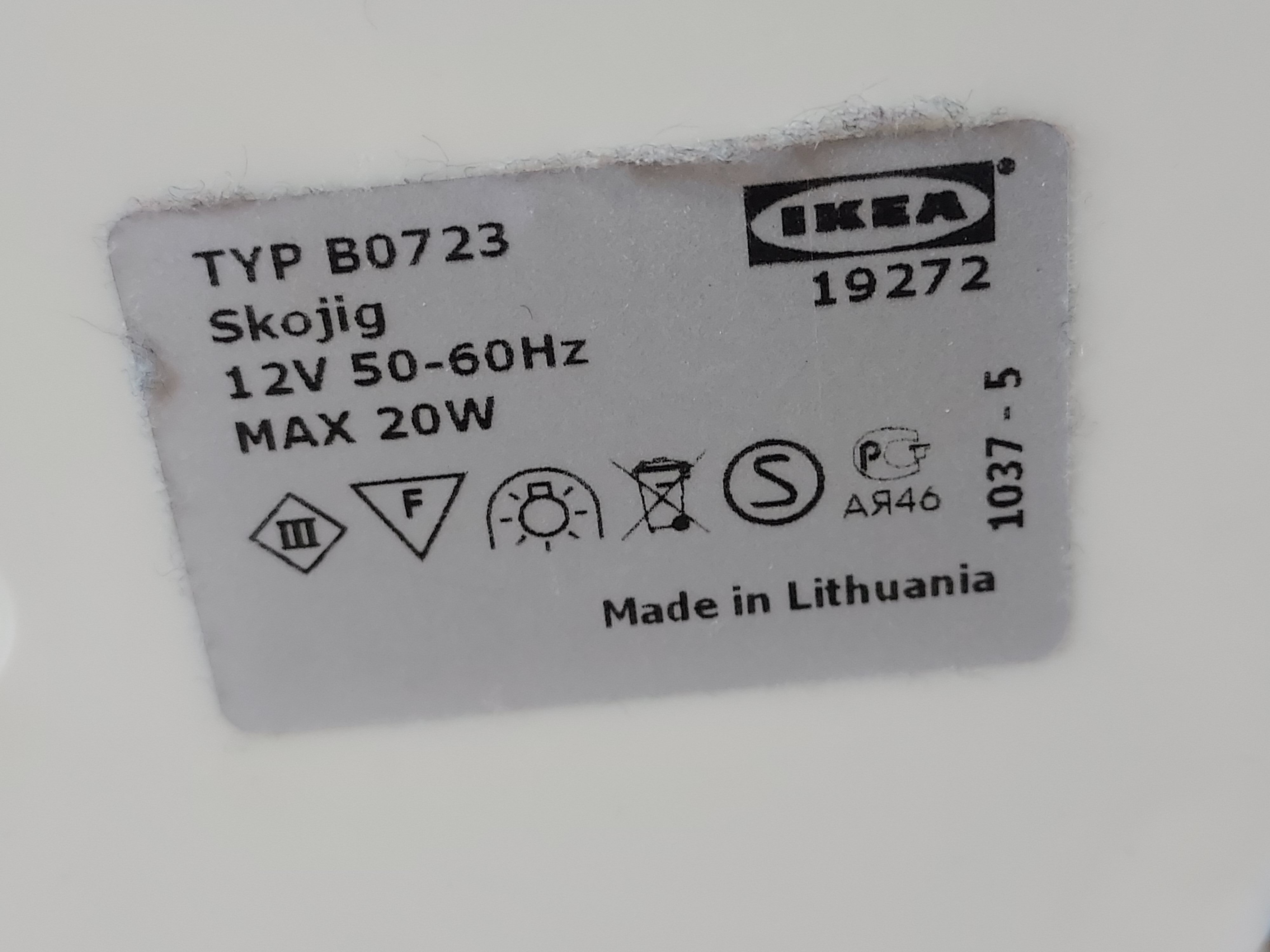Lampe ikea Skojig bleue