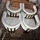 4 Eichholtz Clubhouse Bouclé Cream chairs