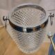 Champagne bucket in molded crystal with diamond tips