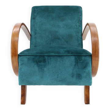 Fauteuil restauré Jindrich Halabala des années 1950, Tchécoslovaquie