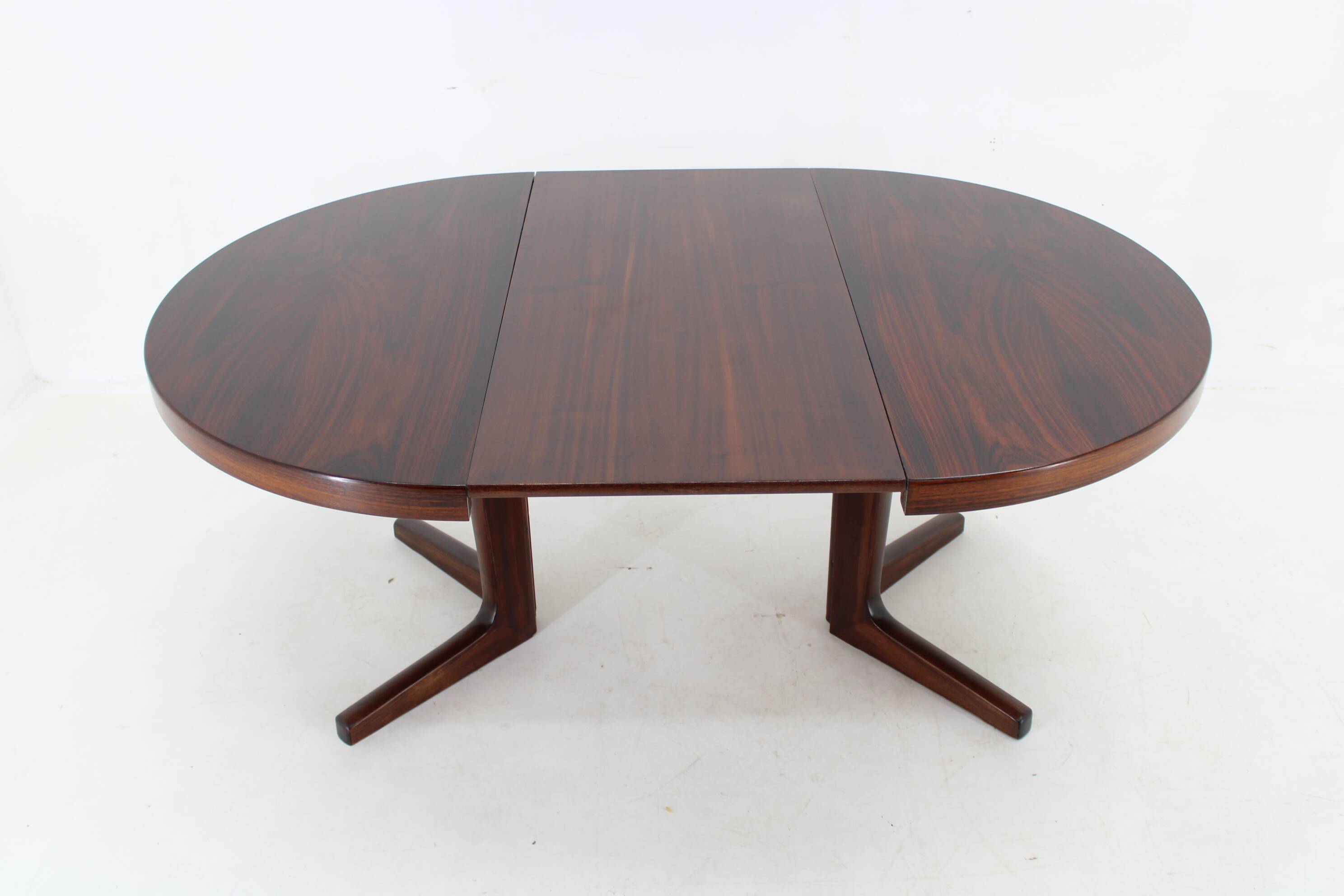 1960s Danish Round Wooden Extendable Table