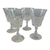 Set of 4 crystal stem glasses