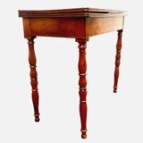 Louis Philippe style game table in mahogany and 19th century veneer