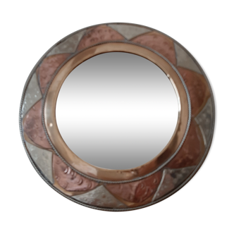Vintage brass mirror 16x16cm