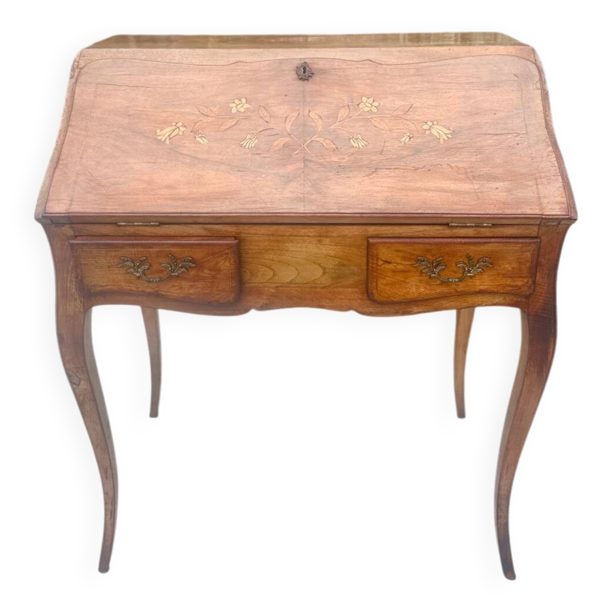 Louis XV style solid wood sloping desk.