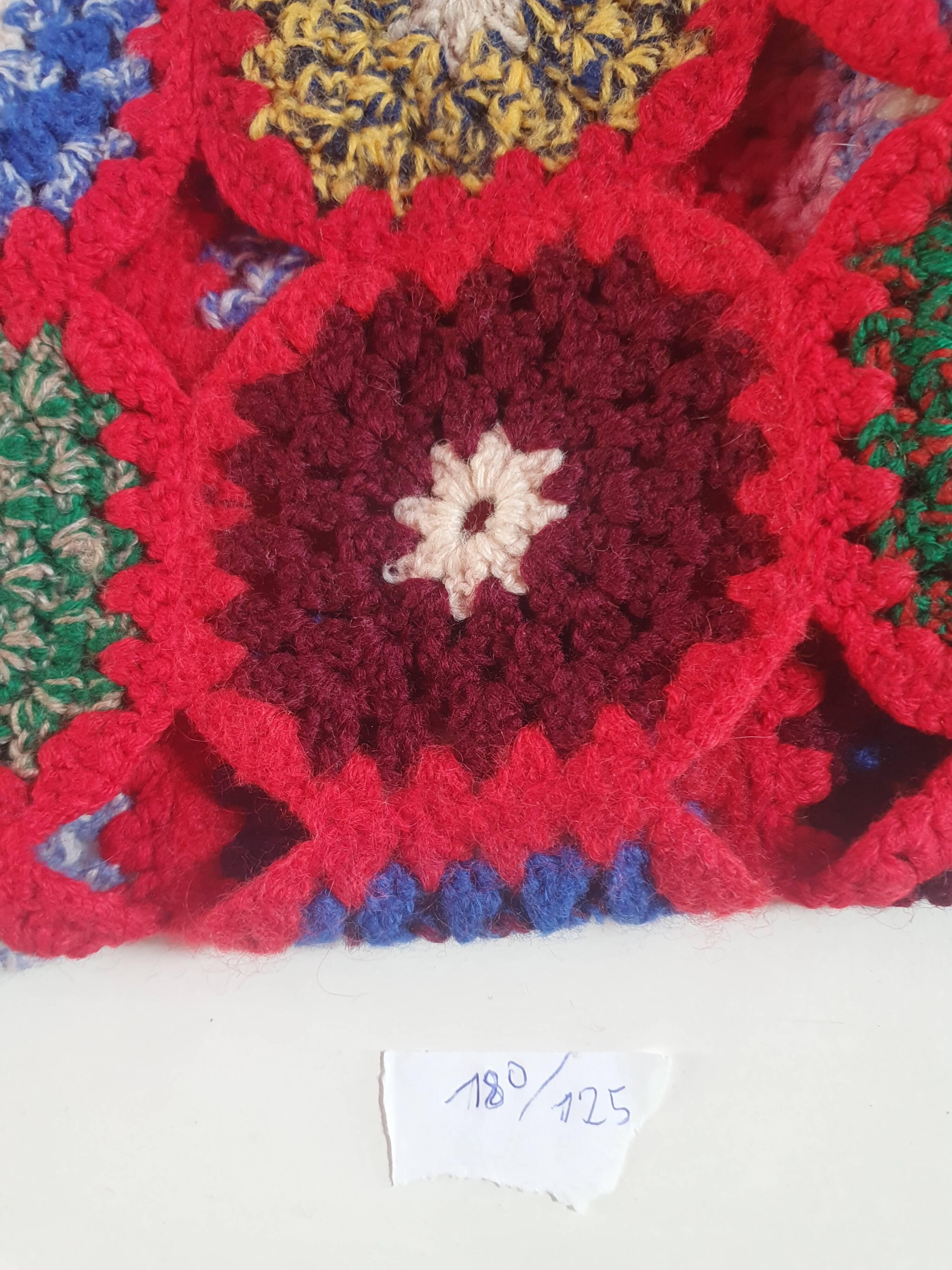 vintage crochet bed cover 180 x 125cm for a single bed red