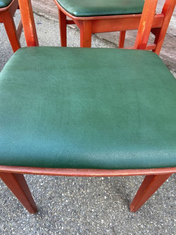Set de 4 chaises vintage de restaurant bistrot skai simili cuir