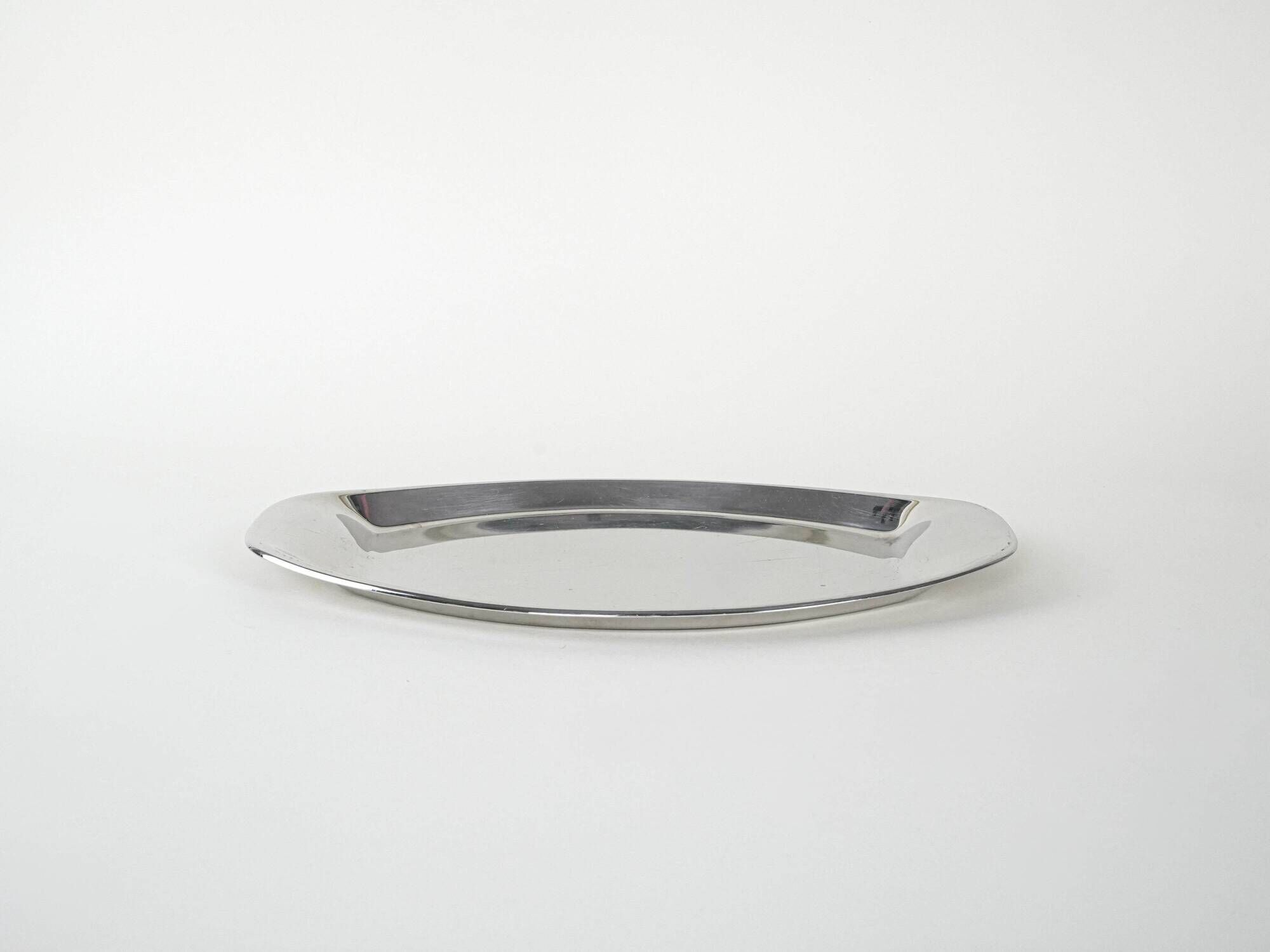 Oval metal tray, Italian design, 1980s, production: Italy