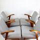 Set of  vintage armchairs chairs 300-123, design by M. Puchała - grey herringbone