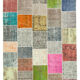 Hand-knotted oriental overdyed 206 cm x 299 cm multicolor patchwork rug