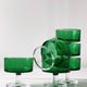 6 translucent green champagne glasses, Cavalier Luminarc dessert glasses