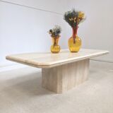Rectangular travertine coffee table