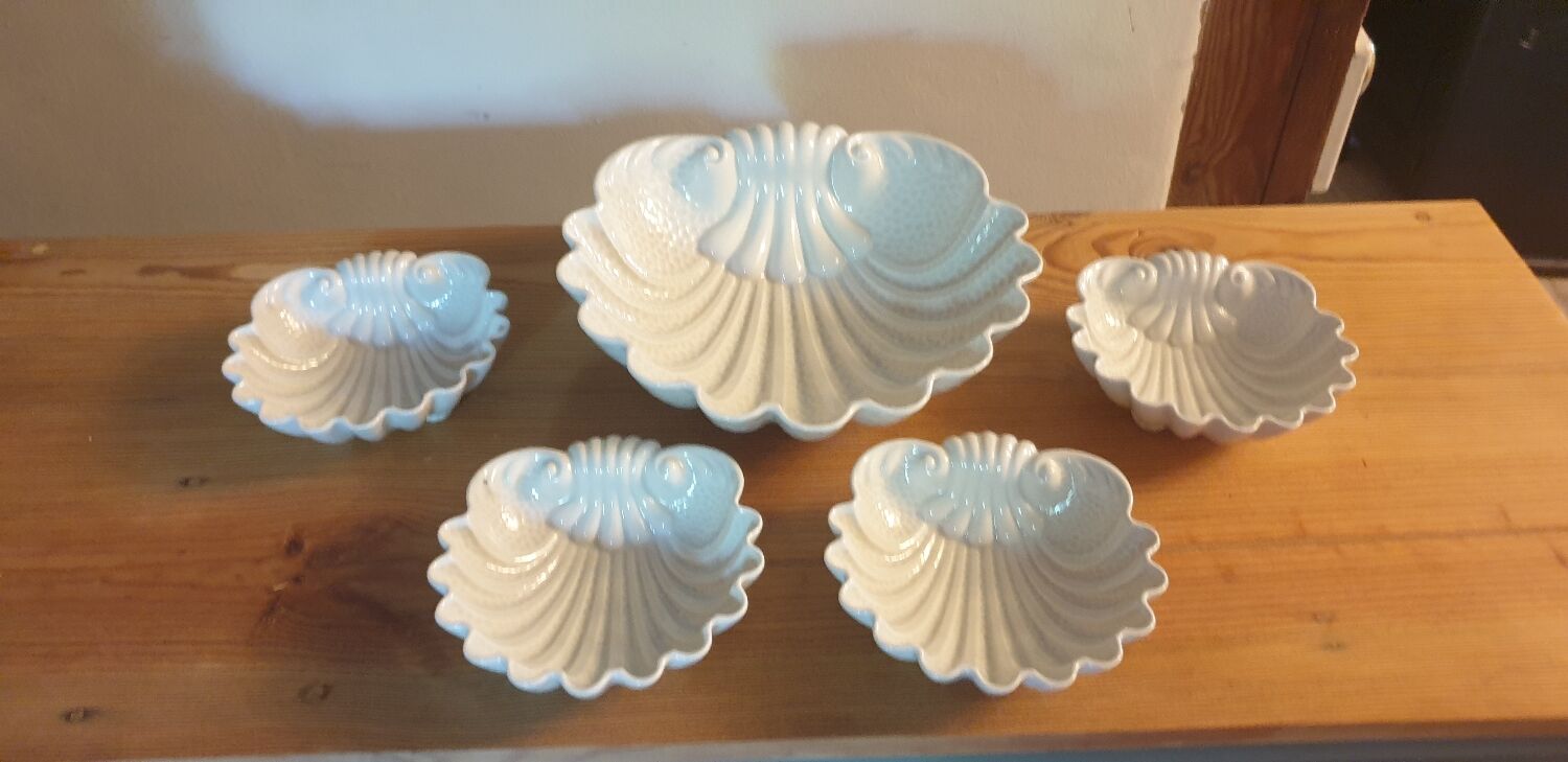 Service forme coquillage 5 pièces